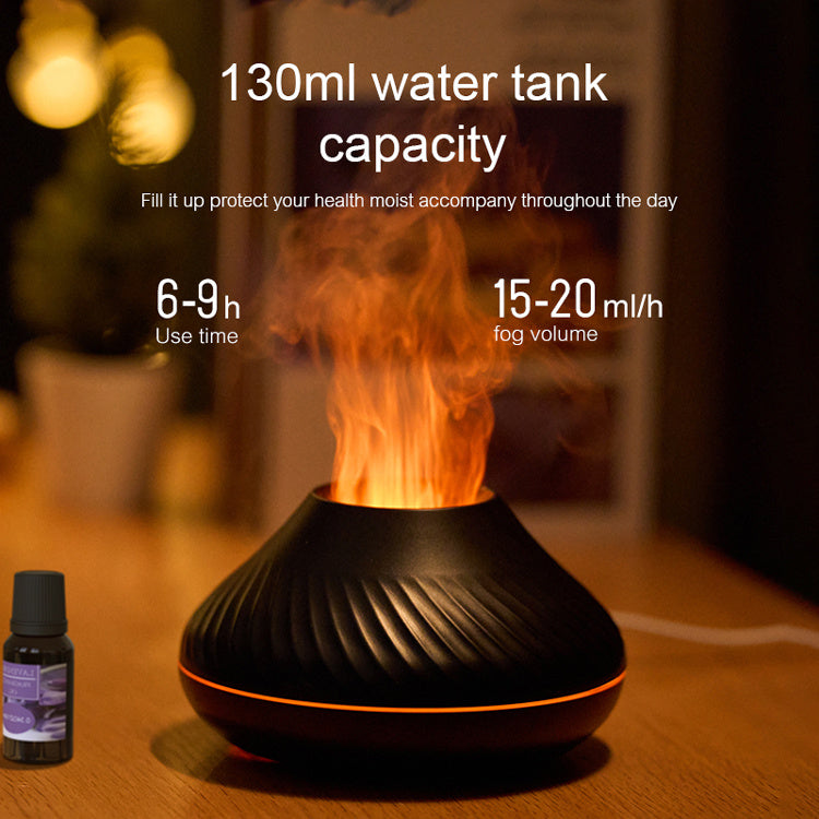 RGB Flame Aroma Diffuser 130Ml 3d Colorful Flame Humidifier