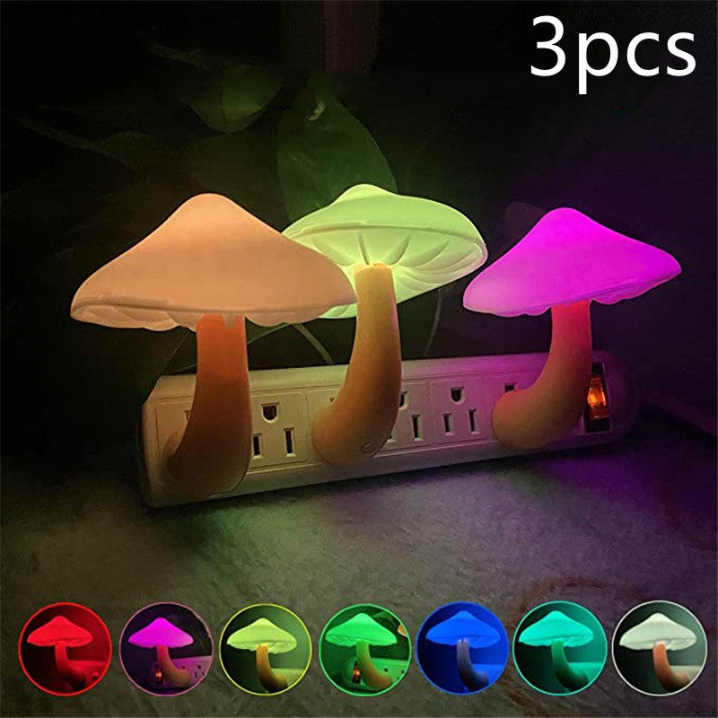 LED Night Light Mushroom Wall Socket