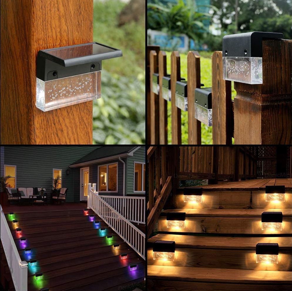 RGB LED Solar Light Step Fence Light