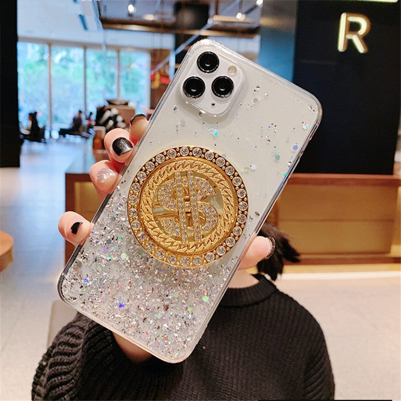 3D Diamond Dollar Turnplate Phone Case Luxury Designer