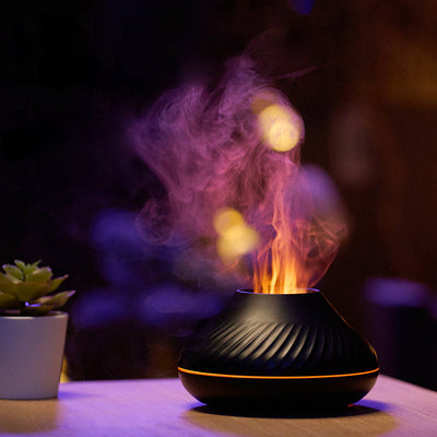 RGB Flame Aroma Diffuser 130Ml 3d Colorful Flame Humidifier