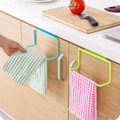 Cabinet Door Back Single-Rod Towel Rack Plastic Seamless Rag Rack Towel Bar