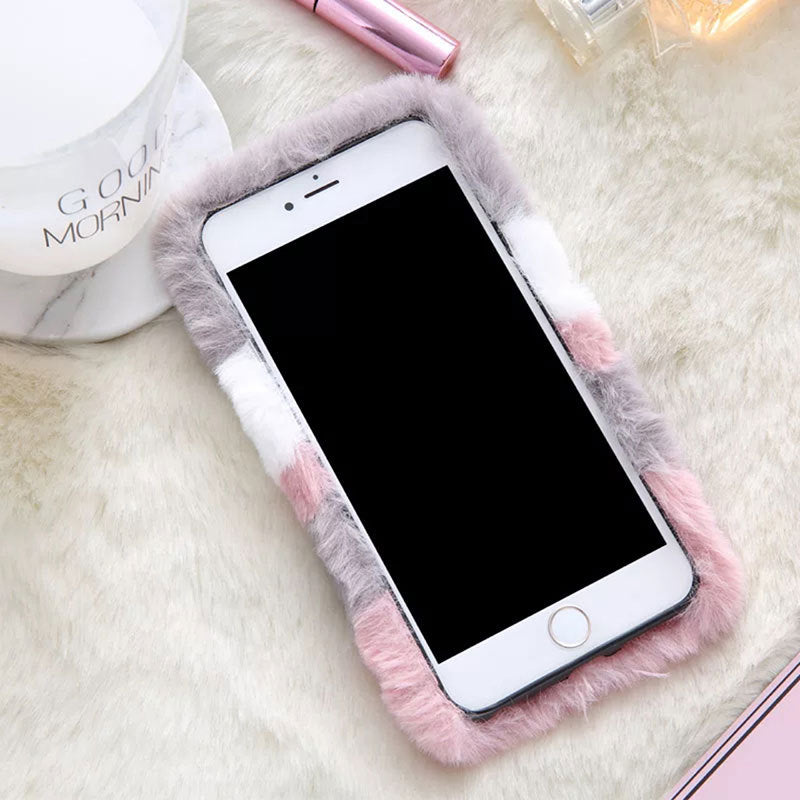 Plush dog phone case soft case