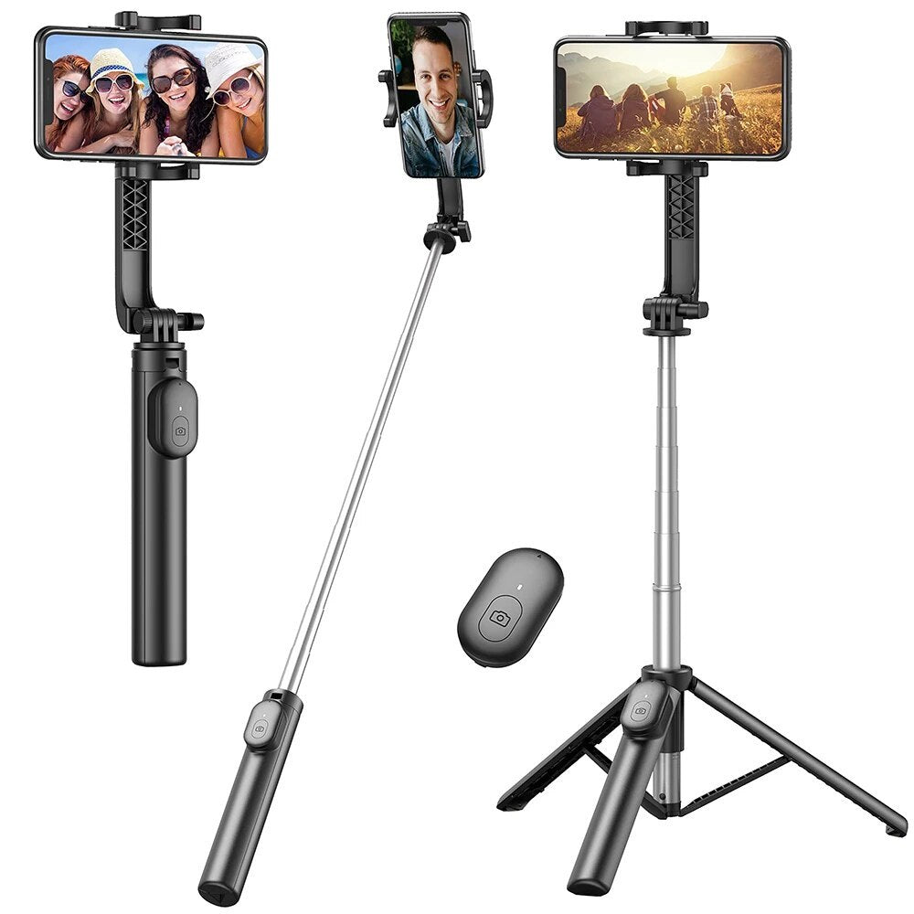 Extendable Selfie Stick Tripod With Wireless Remote Phone Holder Portable Phone Tripod For Group Selfie Live Streaming Video Rec