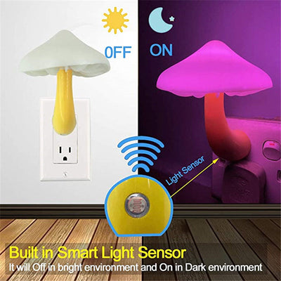 LED Night Light Mushroom Wall Socket