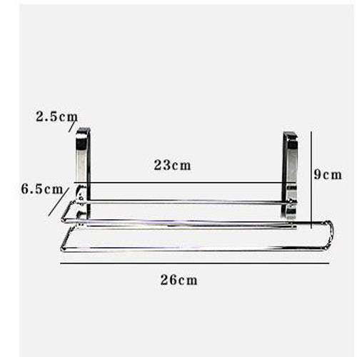 Cabinet door back hanging paper towel rack