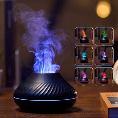 RGB Flame Aroma Diffuser 130Ml 3d Colorful Flame Humidifier