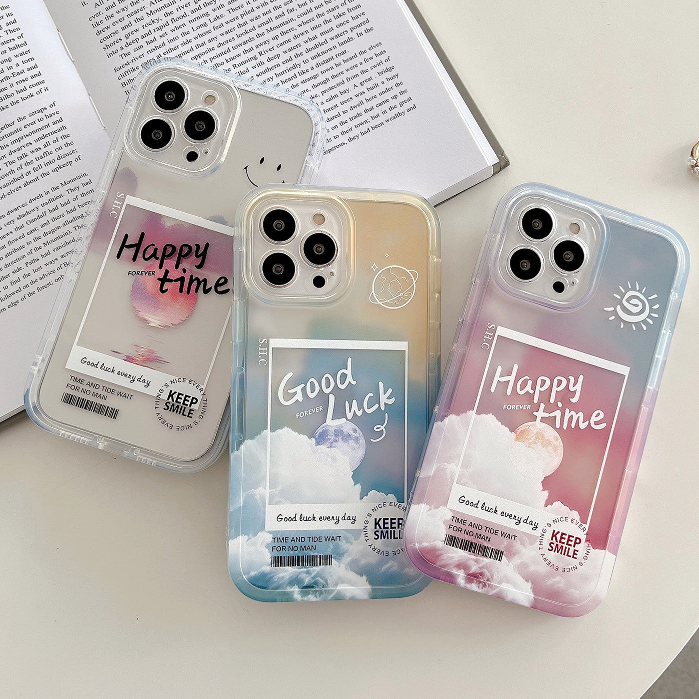 Gradient Transparent Color Cloud Letter 13 12 11 Pro Pro Max Mobile Phone Case