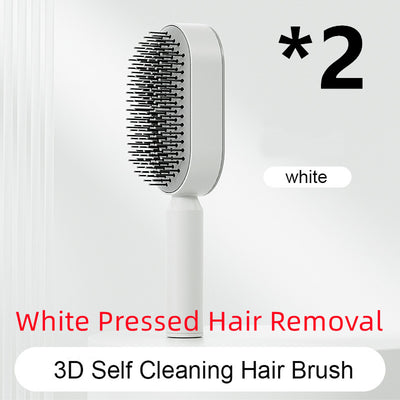 Self Cleaning Hair Brush For Women One-key Cleaning Hair Loss Airbag Massage Scalp Comb Anti-Static Hairbrush