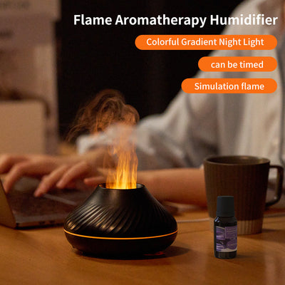 RGB Flame Aroma Diffuser 130Ml 3d Colorful Flame Humidifier