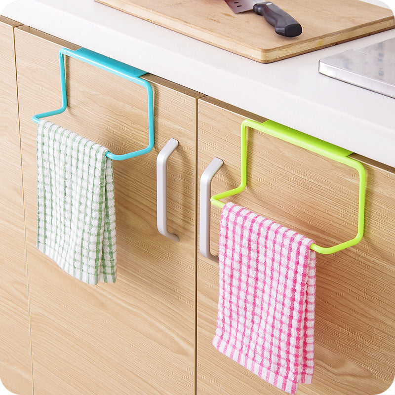 Cabinet Door Back Single-Rod Towel Rack Plastic Seamless Rag Rack Towel Bar