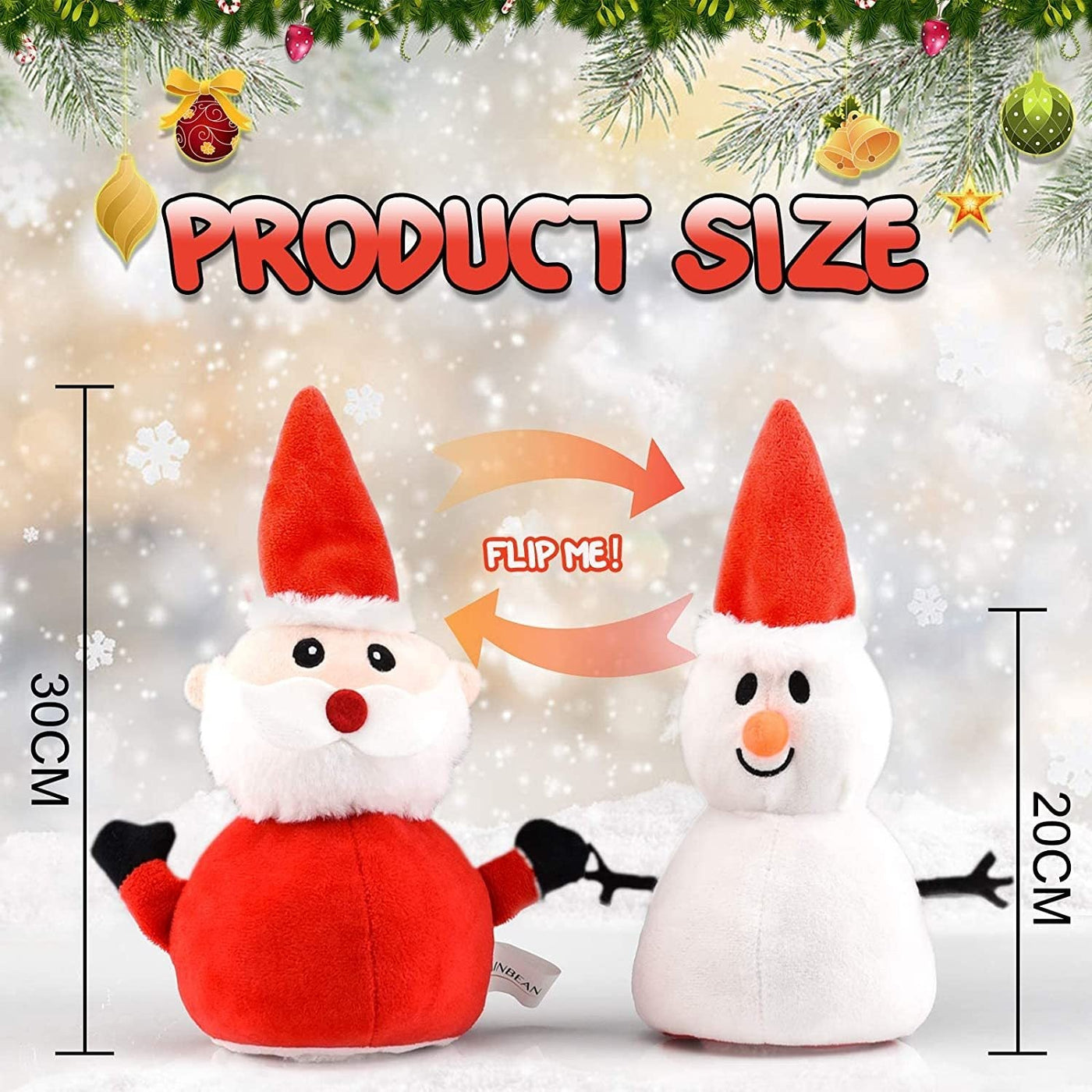 Santa Plush Snowman Plush Toy Reversible