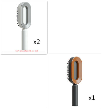 Self Cleaning Hair Brush For Women One-key Cleaning Hair Loss Airbag Massage Scalp Comb Anti-Static Hairbrush