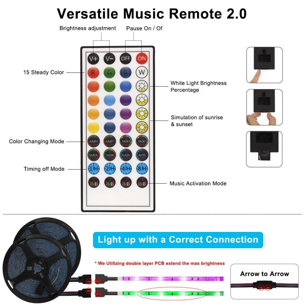 Led Strip Lights 5050 RGB Bluetooth Room Light Color Changing