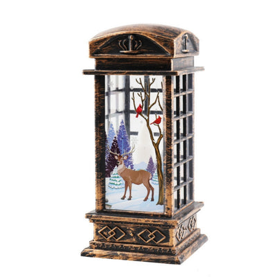Christmas Candles Light Led Snow Deer Lantern Light Vintage Castle Santa Snowman Hanging Lantern Lamp New Year Party Decoration