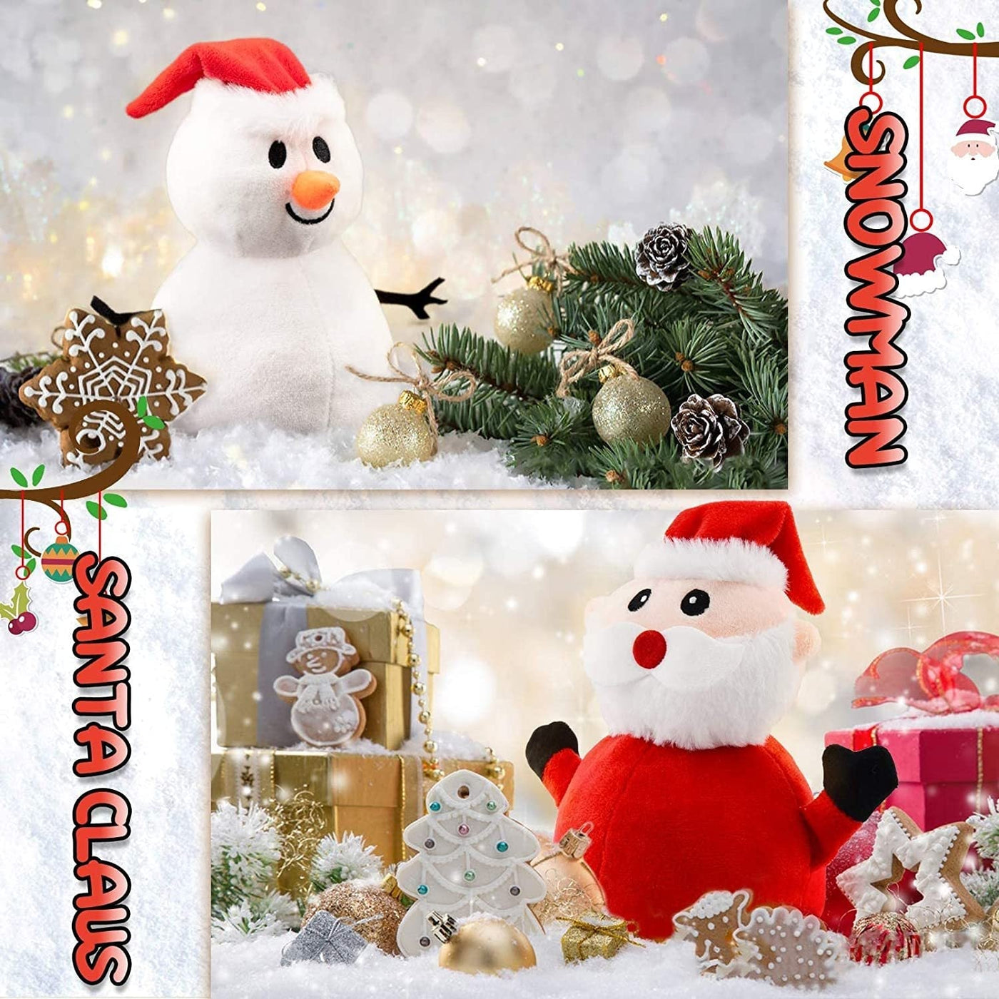 Santa Plush Snowman Plush Toy Reversible