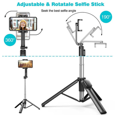 Extendable Selfie Stick Tripod With Wireless Remote Phone Holder Portable Phone Tripod For Group Selfie Live Streaming Video Rec